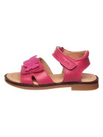 POM POM Leder-Sandalen in Pink
