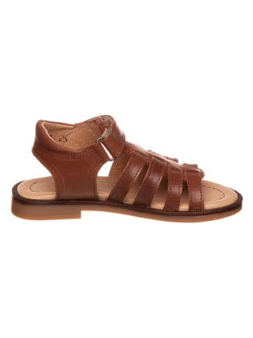 POM POM Leder-Sandalen in Hellbraun