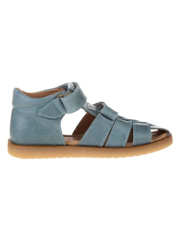 POM POM Leder-Halbsandalen in Dunkelblau