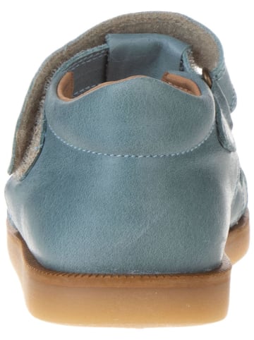 POM POM Leder-Halbsandalen in Blau