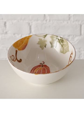 Boltze Müslischale "Ambera" in Weiß/ Orange - Ø 14 cm