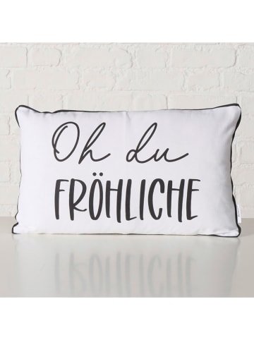 Boltze Kissen "Trevan" in Weiß/ Schwarz - (L)50 x (B)30 cm