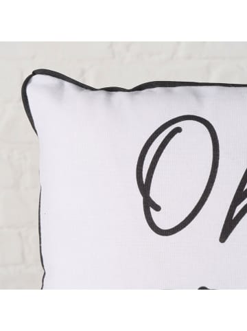 Boltze Kissen "Trevan" in Weiß/ Schwarz - (L)50 x (B)30 cm