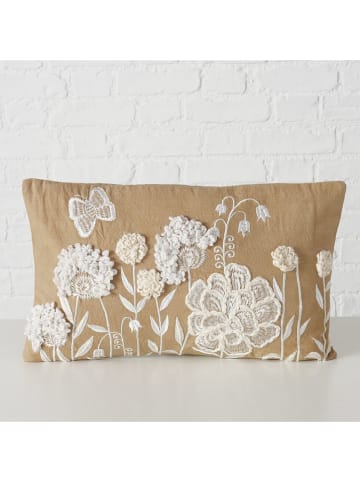 Boltze Kissen ''Marielle'' in Beige/ Weiß - (L)49 x (B)29 cm