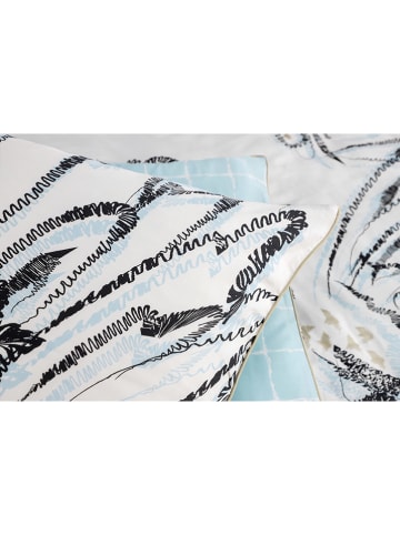 ESPRIT Komplet pościeli satynowej "Grace" w kolorze biało-czarno-błękitnym