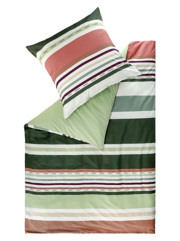 ESPRIT Renforcé beddengoedset "Stripe" groen/rood