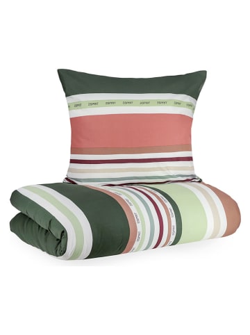 ESPRIT Komplet pościeli renforcé "Stripe" w kolorze zielono-czerwonym