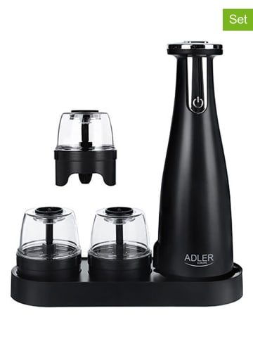 Adler 5-częściowy zestaw "AD 4449" w kolorze czarnym do soli i pieprzu