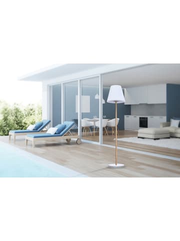 lumisky LED-Solarleuchte "Standy Wood" in Weiß/ Natur - (H)150 cm