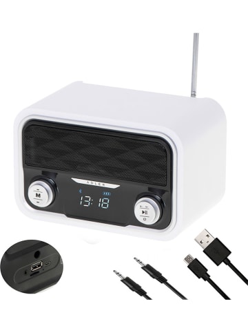 Adler Bluetooth-Radio in Weiß - (B)16,3 x (H)10,3 x (T)11,2 cm