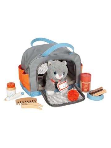 small foot Katze mit Tasche und Pflege-Set in Grau - ab 2 Jahren