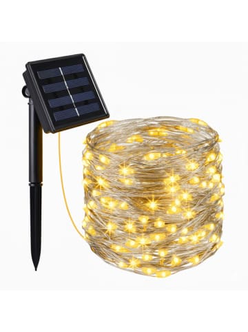 lumisky Solarna zasłona świetlna LED "Yogy" w kolorze ciepłej bieli - 200 x 400 cm