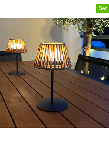 lumisky 2er-Set: LED-Tischleuchten "Twins Raffy" in Braun - (H)23,5 x Ø 12 cm