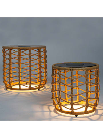 lumisky 2-delige set: decoratieve solarlampen "Nerita" lichtbruin