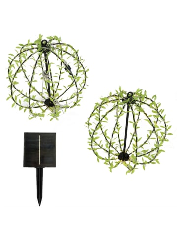 lumisky 2er-Set: LED-Solar-Außenleuchten ''Ball'' in Grün - Ø 30 cm