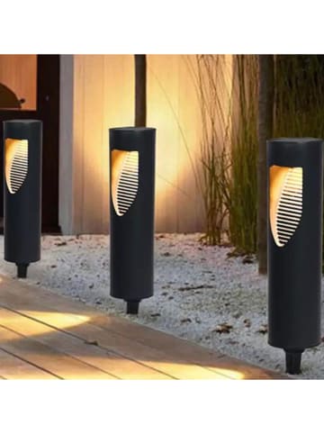 lumisky Solarne lampy ogrodowe LED (4 szt.) w kolorze czarnym - wys. 34 x Ø 8,5 cm
