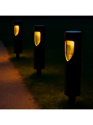 lumisky Solarne lampy ogrodowe LED (4 szt.) w kolorze czarnym - wys. 34 x Ø 8,5 cm