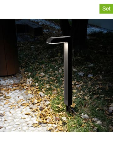 lumisky 4-delige set: ledsolartuinstekers "Torly" zwart - (B)5 x (H)40,2 x (D)14 cm