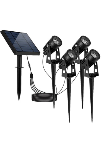 lumisky 4er-Set: LED-Solarleuchten in Schwarz - (H)26,7 cm