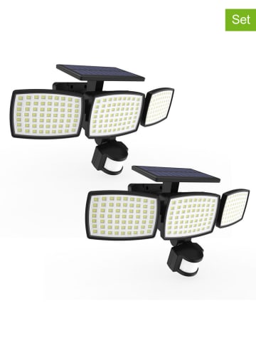 lumisky Solarne lampy zewnętrzne LED (2 szt.) w kolorze zimnej bieli - 27,3 x 14,3 x 12,8 cm