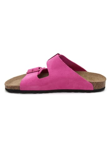 JOLANA & FENENA Leren slippers roze