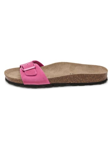 JOLANA & FENENA Leren slippers roze
