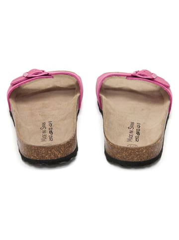 JOLANA & FENENA Leren slippers roze