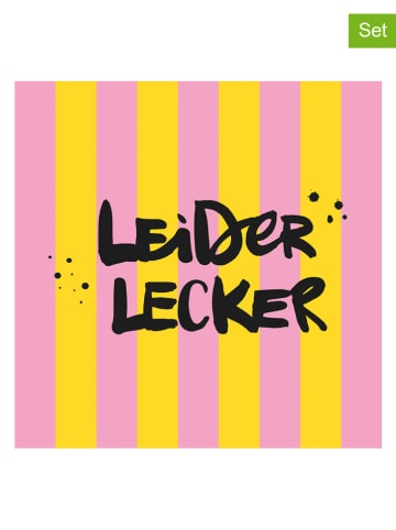 ppd 2er-Set: Servietten ''Formart Lecker'' in Gelb/ Rosa - 2x 20 Stück