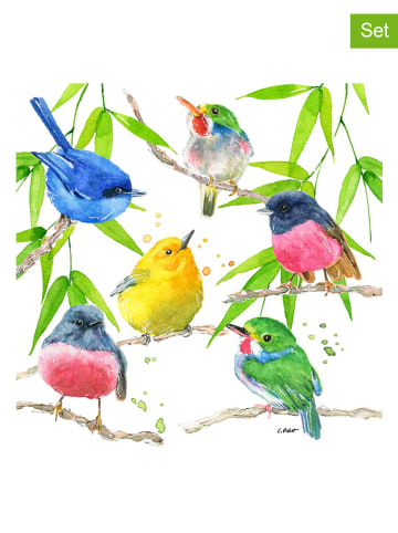 ppd 2er-Set: Servietten "Bird Paradise" in Weiß/ Bunt - 2x 20 Stück