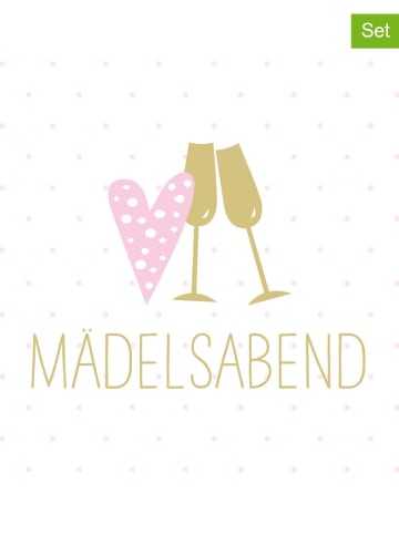 ppd 2er-Set: Servietten "Mädelsabend" in Weiß/ Gold - 2x 20 Stück