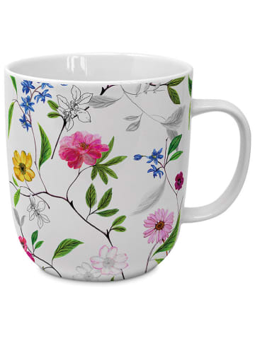 ppd Jumbotasse "Flower Power" in Weiß/ Rosa - 400 ml