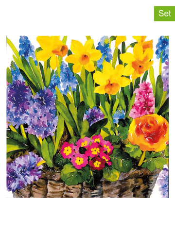 ppd 2er-Set: Servietten ''Spring Basket'' in Bunt - 2x 20 Stück