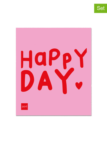 ppd Ściereczki gąbkowe (2 szt.) w kolorze jasnoróżowo-czerwonym - 20 x 17 cm