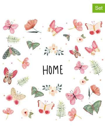 ppd 2er-Set: Servietten "Happy Home" in Weiß/ Rosa - 2x 20 Stück