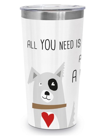 ppd Edelstahl-Thermobecher "Love and dog" in Weiß - 924 ml