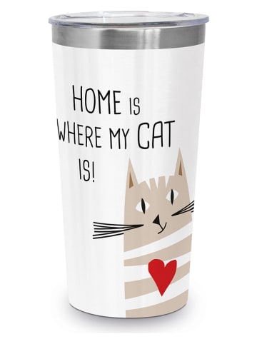 ppd Kubek termiczny "Home Cat" w kolorze białym - 924 ml