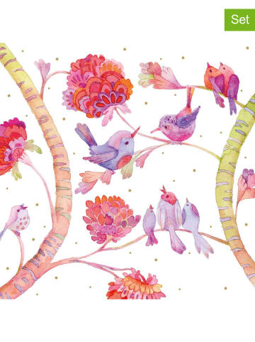 ppd Serwetki (40 szt.) "Bird Pastel" w kolorze jasnoróżowo-fioletowym