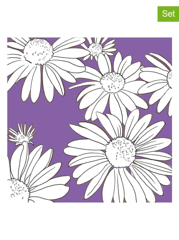 ppd Serwetki (40 szt.) "Peggy" w kolorze fioletowo-białym - 2 x 20 szt.