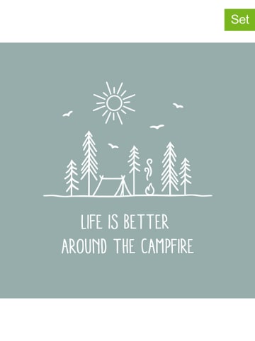ppd 2er-Set: Servietten "Pure Campfire" in Grün - 2x 20 Stück