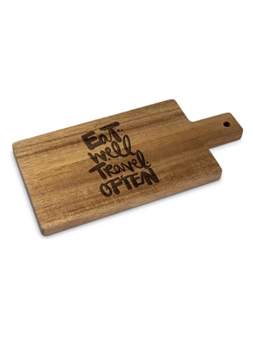 ppd Schneidebrett "Eat Well" in Hellbraun - (L)29 x (B)14 cm