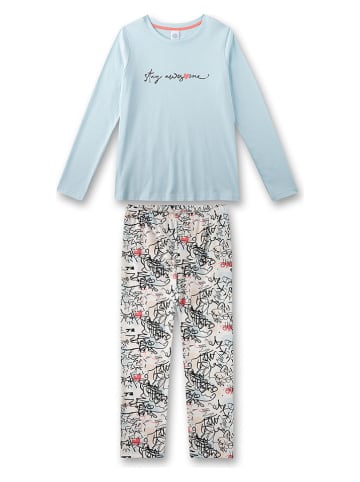 Sanetta Pyjama in Hellblau/ Creme