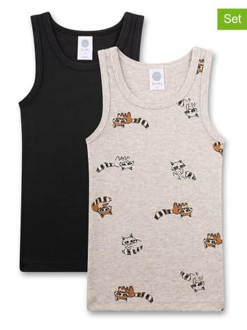 Sanetta 2er-Set: Hemdchen in Schwarz/ Beige