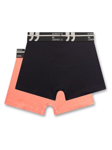 Sanetta 2er-Set: Boxershorts in Schwarz/ Orange