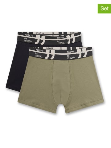 Sanetta 2er-Set: Boxershorts in Schwarz/ Khaki