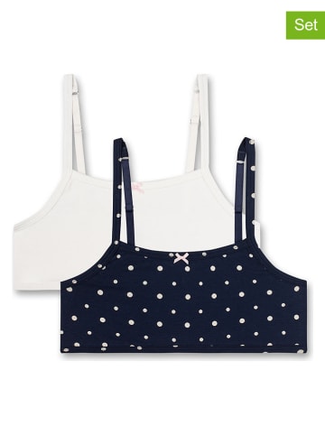 Sanetta 2-delige set: bustiers crème/donkerblauw