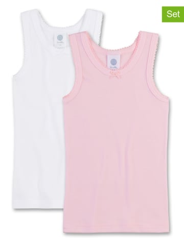 Sanetta 2-delige set: onderhemden lichtroze/wit