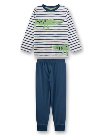 Sanetta Pyjama in Dunkelblau/ Creme