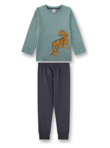 Sanetta Pyjama in Türkis/ Anthrazit