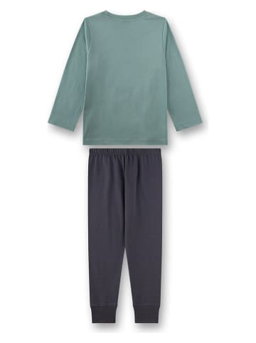 Sanetta Pyjama in Türkis/ Anthrazit