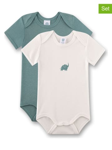Sanetta 2-delige set: rompers crème/groen